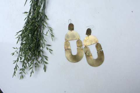 Giant Statement Earrings - Crescent