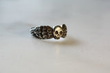 Large Winged Death's Head Ring